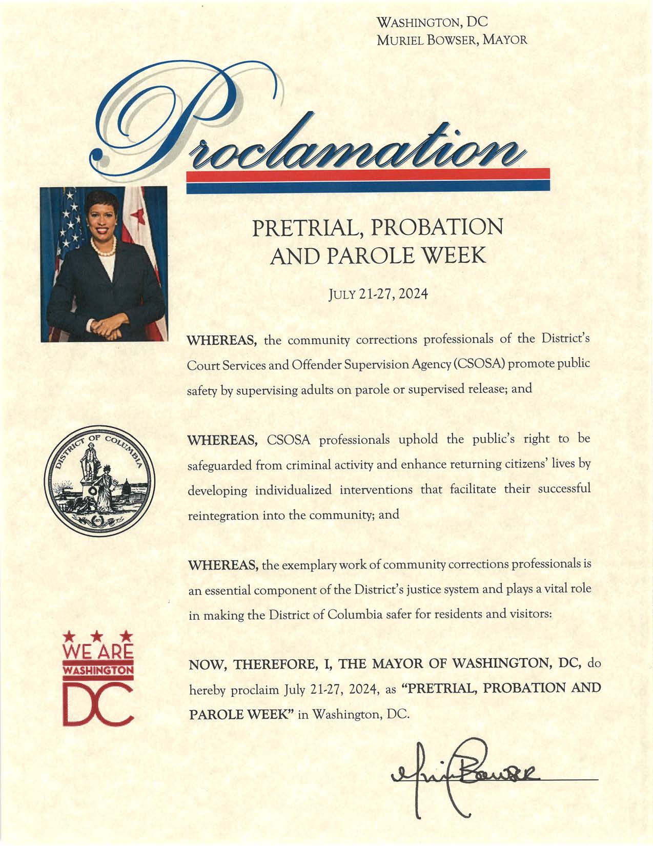 Happy Pretrial, Probation, and Parole Supervision Week! CSOSA